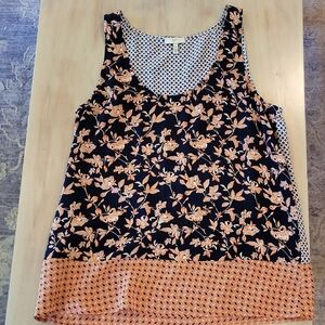 Joie Black and Orange Sleeveless Tank Top